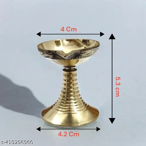 Divine Bazaar Set of 2 Brass Diyas for Puja Rituals"