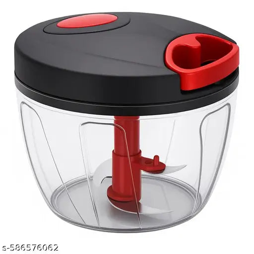 Mitrolia Handy Vegetable and Fruit Manual Onion Dry Fruit Salad Maker Vegetable Quick String Chopper Machine, Cutter – 3 Stainless Steel Blades (500 ml, Grey)