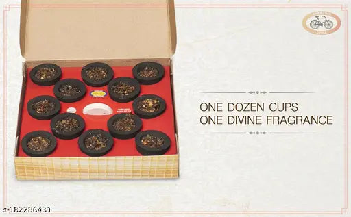 Cycle Naivedya Cup Sambrani (Dhoop /Loban / Guggal) for Daily Puja. Traditional Devotional Fragrance. 4 Packs with 12 Cups in each