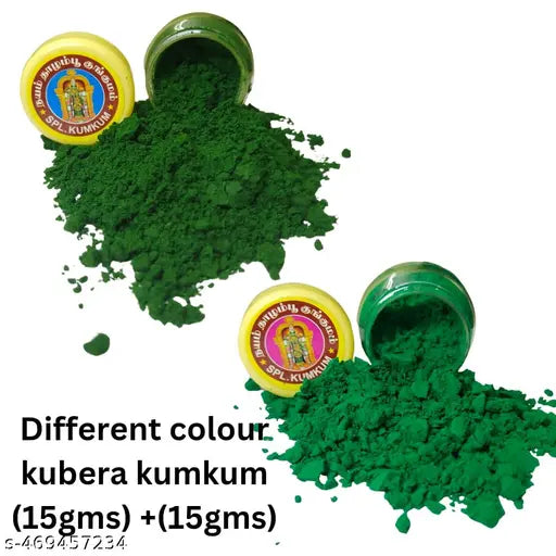 Sri Lakshmi kubera  Thazlampu Spl kumkum /Sindoor- (kuberar green)(15gms)( pack of 2)