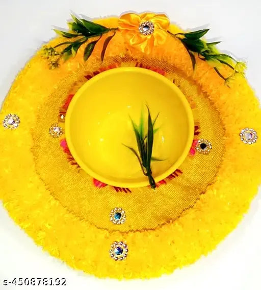 Decorative haldi ceremont plate haldi thali for ceremony