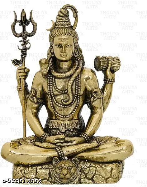 Lord Sitting Shiva Statue for Home & Office Decor II Mandir Puja II Showpiece II Gift Idol II Mahadev II Bholenath II Shankar Ji Shiv ji Murti for Pooja Lord Shiva Statue Figurines Idol Mahadev Sculpture