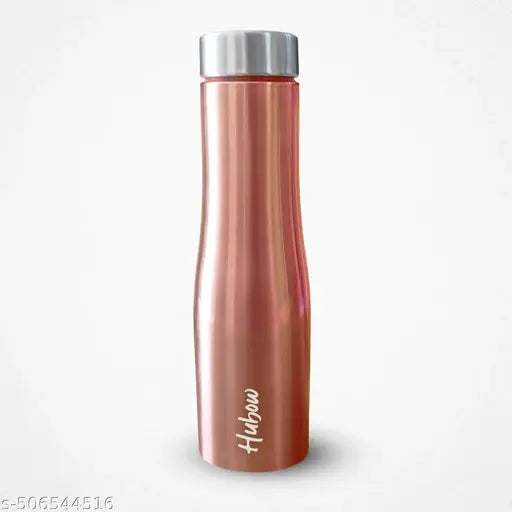 Hubow Lio Stainless Steel Water Bottle | Leak Proof | Wide Mouth & Easy to Open | 1000 ml | Set of 1 | Rose Gold
