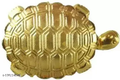Tortoise With Water Plate For Peace Success & Prosperity For Pooja Mandir Brass Brass  (1 Pieces, Gold)
