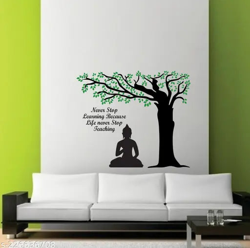 meditation budha with green tree