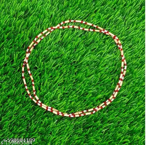 Designer Tulsii Mala 34" For Girls, Original tulsii Beads, From Vrindavan/Tulsii Kanthi Mala/Rosary Tulsii Neckless/ISKON Tulsii Kanthi/Vaishnav Tulsii Kanthi Mala. Original kanthi rudrakhsa tulsii mala puja jap 2Pcs
