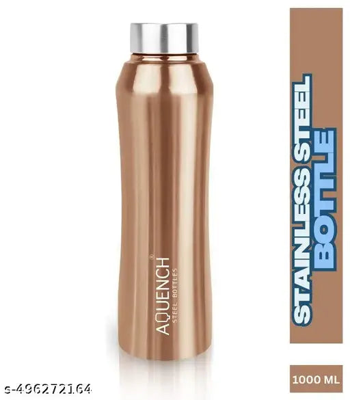 Aquench Best Selling Stainless Steel Water Bottle for Gym Office Sports Yoga Cycling Home & Kids Use 1ltr Bottle Fast Cooling( 1000 ML, Copper Color, Steel Cap)