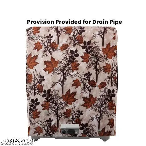 E-Retailer® Exclusive 3-Layered Polyester Combo Set of Appliances Cover (1 Pc. Fridge Top Cover, 3 Pc. Handle Cover, 1 Pc. of Microwave Oven Top Cover and 1 Pc. Semi Autometic Washing Machine Cover) (Color-Brown, Design-Floral, Set Contains-6 Pcs.)