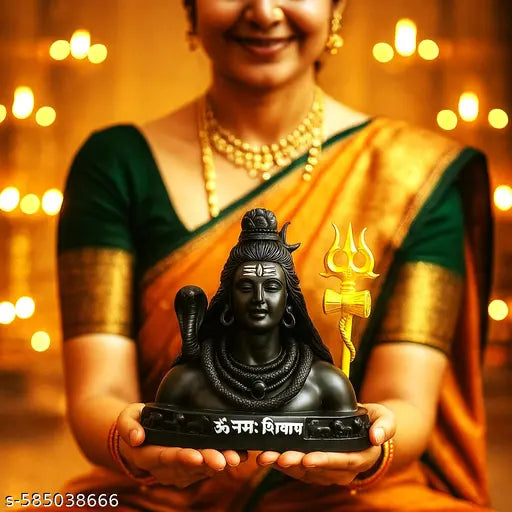 Shiva Idol | Adiyogi Idol Mahadev Statue | Premium Shiv Idol for Car Dashboard, Mandir Puja, Home Decor & Office Table | Mahakal Idol Bholenath Murti | Resin Statue with Trishul & Vasuki Snake | Handcrafted Shiv Idol for Gift, Worship, Meditation & Decor