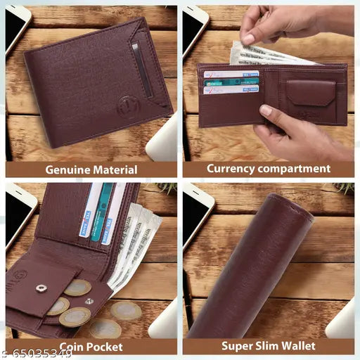 TnW Men's Artificial Leather Wallet with 7 Detachable Card Holder