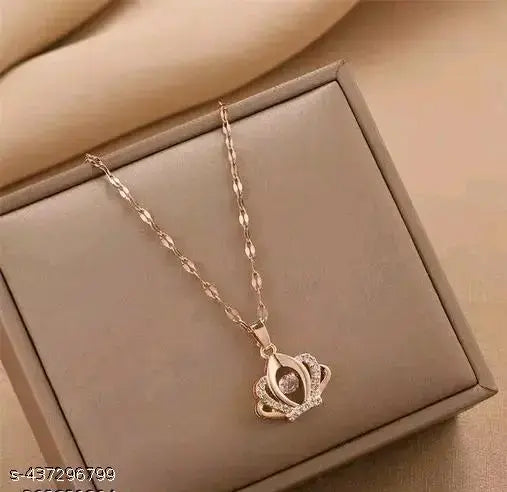 ATTRACTIVE DANCING DIAMOND LOTUS WITH ROSE GOLD CHAIN(Lotus)