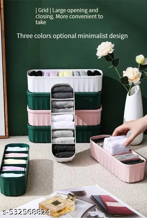 NXTBUY PACK OF 3 Plastic Small Basket with Handle for Storage Box| Multipurpose Light Weight Plastic Baskets organiser for Clothes Toys Stationary Cosmetics Livingroom Bathroom | ( White )