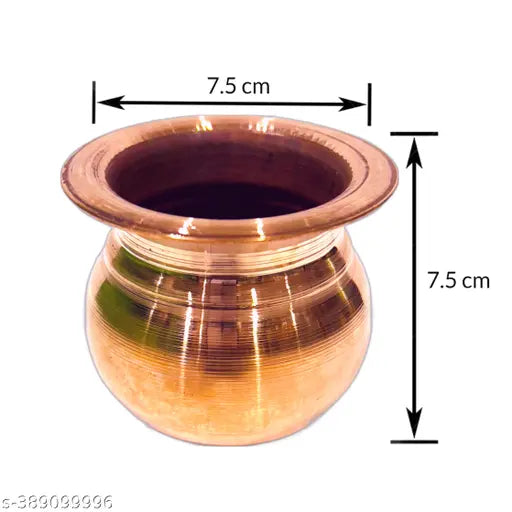 Copper Kalash Lota for Pooja – Small Size (7.5 cm) | Pure Copper Temple Kalash