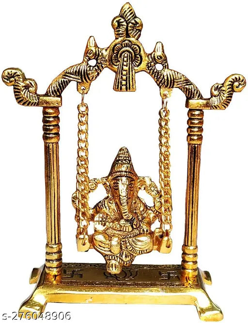 Ganesh Jhula Idol For Vastu, Home For Home,Temple,Office And Gifting Purpose Luck, Happiness Metal Size L-B-H-16x6x21 cm