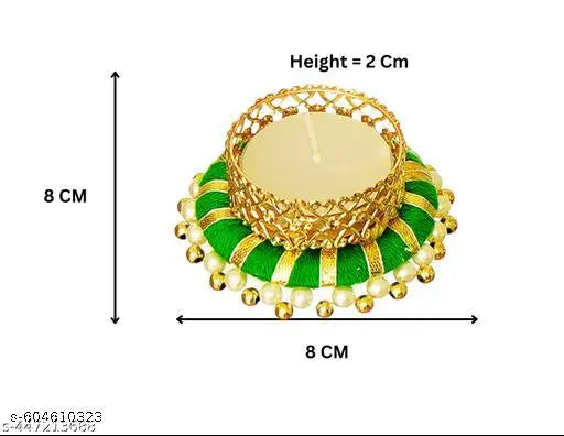 Gold Colour Diya for All Kind of Festival Diwali/Navratri | Colourful Hand Making Puja Candle| Pooja Diya | Home Decoration Candle| 4 Pcs Desiner Candle Candle (Multicolor, Pack of 4) 2 inch