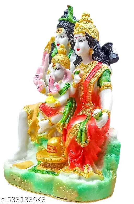 Shiv Parivar Family Murti Statue for Home Pooja Room Temple Gift Idol ( multiclour )