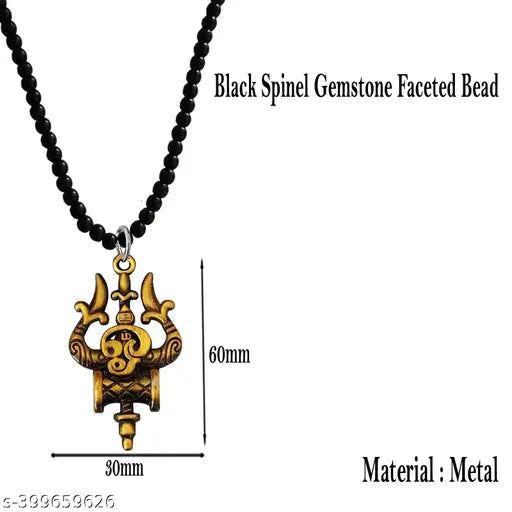 M Men Style Tamil Om TrishulFor Good Health And Wealth Bronze And Black Crystal, Metal Car Rearview Mirror Charm Car Dangler Ornament, Accessories, Gift