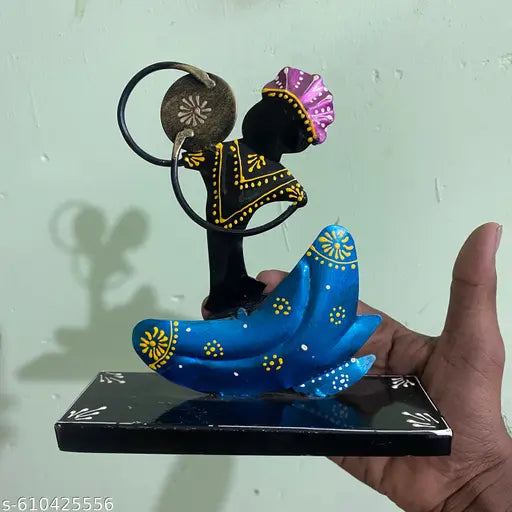 Handcrafted Colorful Metal Musician Figurine Set – Tribal Musician Home Décor Showpiece (Set of 3)