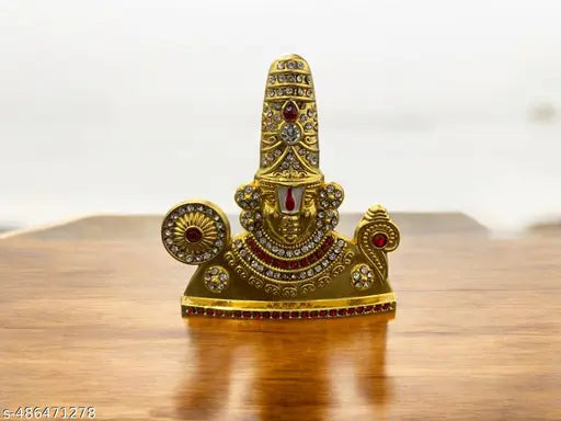 God perumal / Balaji multi stone golden metal idol for car dashboard