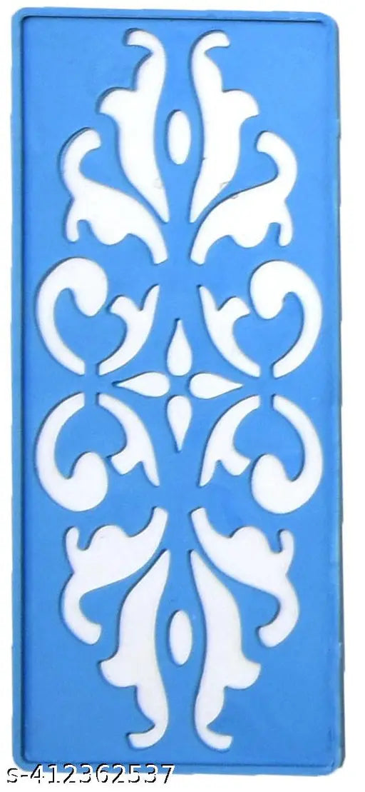 M.G ENTERPRISE DIY Plastic Rangoli Stencils For Floor and Wall PLS-L-12 Set of 12 pc (3 in x 7 in)