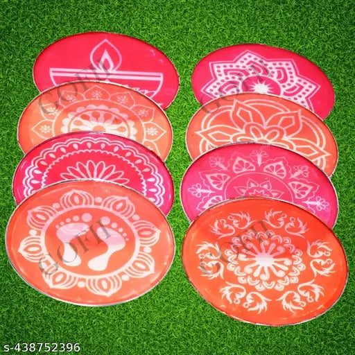 rangoli stencil pack of 8 rangoli jali size 8*8