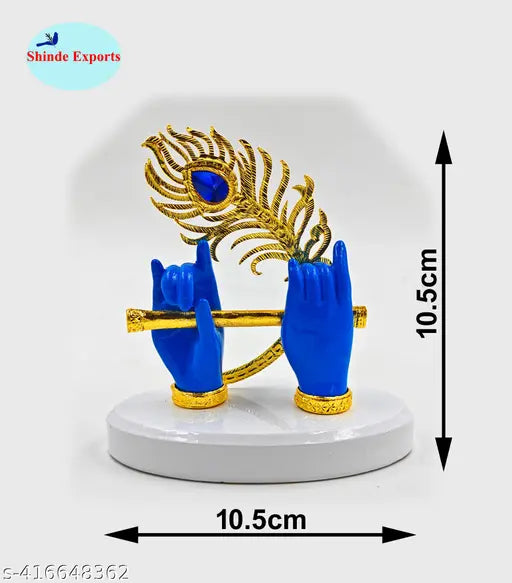 SHINDE EXPORTS Krishna Hand with Flute Statue murli Figurine Small Size for car Dashboard Table décor (blue)…