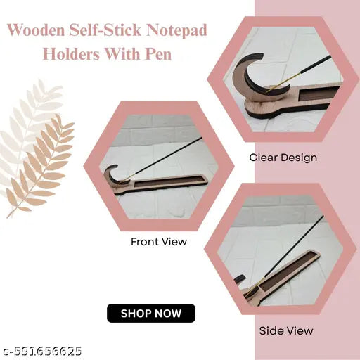 Wood Heart Wooden Incense Holder Stand for Agarbatti – Handcrafted Crescent Moon Design Agarbatti Stand | Wooden Dhoop Batti Holder for Puja, Meditation, Yoga, Relaxation, Spiritual Home Décor | Ash Catcher for Clean Surroundings | Durable & Stylish Agarb