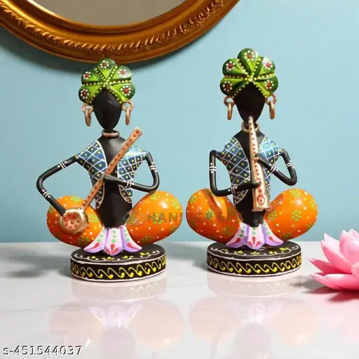 17 CM Sitting Musician Showpiece Combo – Set of 2