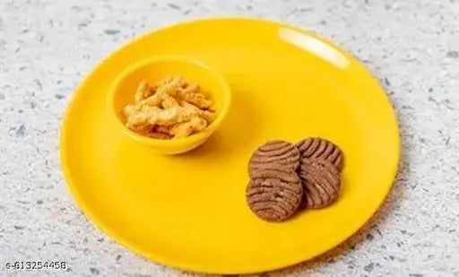 Microwave Safe and Unbreakable 6 Plate,6 Bowl ,6 Spoon Round Full Plates with Bowl - Pack of 18 Plates