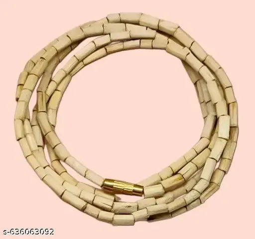 Original Tulshi Khanthi Mala for Men and women Two Round Tulshi Mala original, Brown Wood Tulsi kanthi Mala,