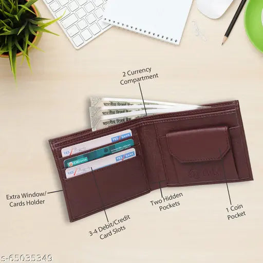 TnW Men's Artificial Leather Wallet with 7 Detachable Card Holder