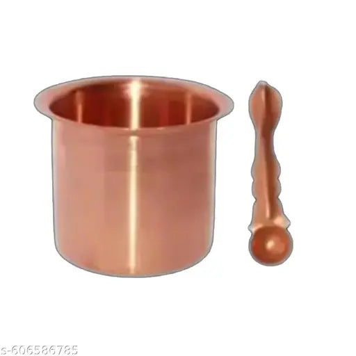Pure Copper Panchpatra with Aachmani. 5.5 for Pooja uses