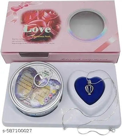 Make a Wish Necklace Love Wish Pearl Kit Creative Necklace Box Freshwater Oyster Pearl Cage Pendant Chain Christmas New Year Birthday Gift Sparrow Industry