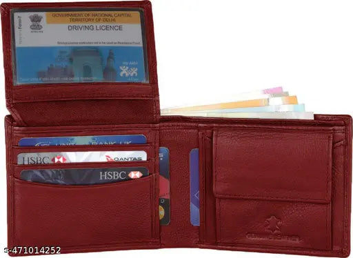 WILD NAPA RFID Protected Red Genuine High Quality Leather Wallets for Men | Pure Leather Purse | Men Leather Wallet