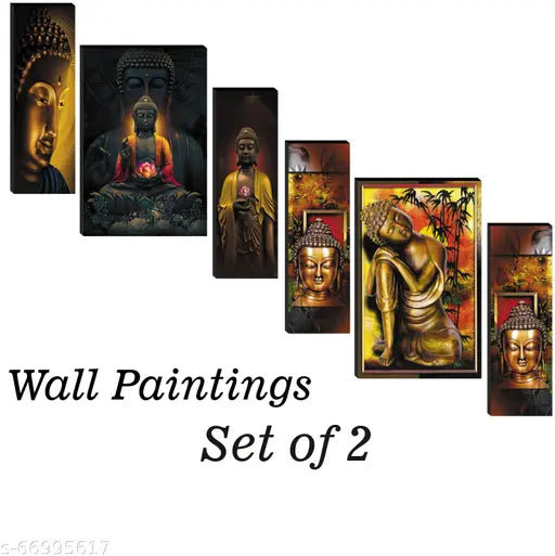 WALLMAX Set of 3 Wall Painting For Living Room Home Decorative Gift Item 12 Inch x 18 Inch Painting (Pack OF 2 Wall Paintings)