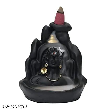 Handcrafted Lord Adiyogi,  Mahadev, Shiv Adi Shankara | Backflow Cone Incense Holder | Adiyogi Smoke Fountain | Shiv Decorative Showpiece with 30 Free Smoke Backflow Incense Cone