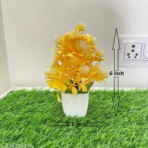 SKINSHINE Delightful Poted Artificial Multicolor Decor | Fake Plants | Artificial Plants ( Pack of 8)