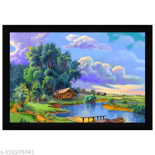 Indianara Modern Art Without Glass Framed Art Print for Room Decor 10 X 13 INCH