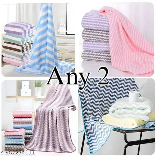 Cotton Bolls Super Soft Microfiber Bath Towel 2 Pcs Large Size 70x140CM