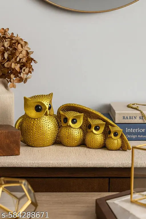 AABCO Golden Vastu Owl Family Showpiece – Symbol of Wisdom & Prosperity