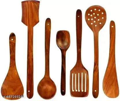 WOODEN SPOON SET OF 7  no  holder