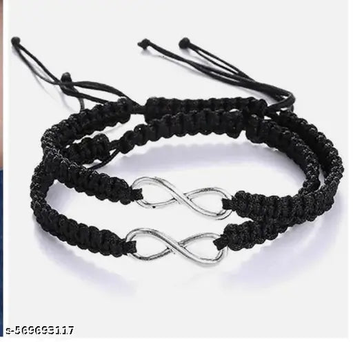 Trending Stylish Black Dori Infinity Lucky Bracelet for Men & Women | Handmade Braided Rope Charm | Couple & Friendship Bracelet