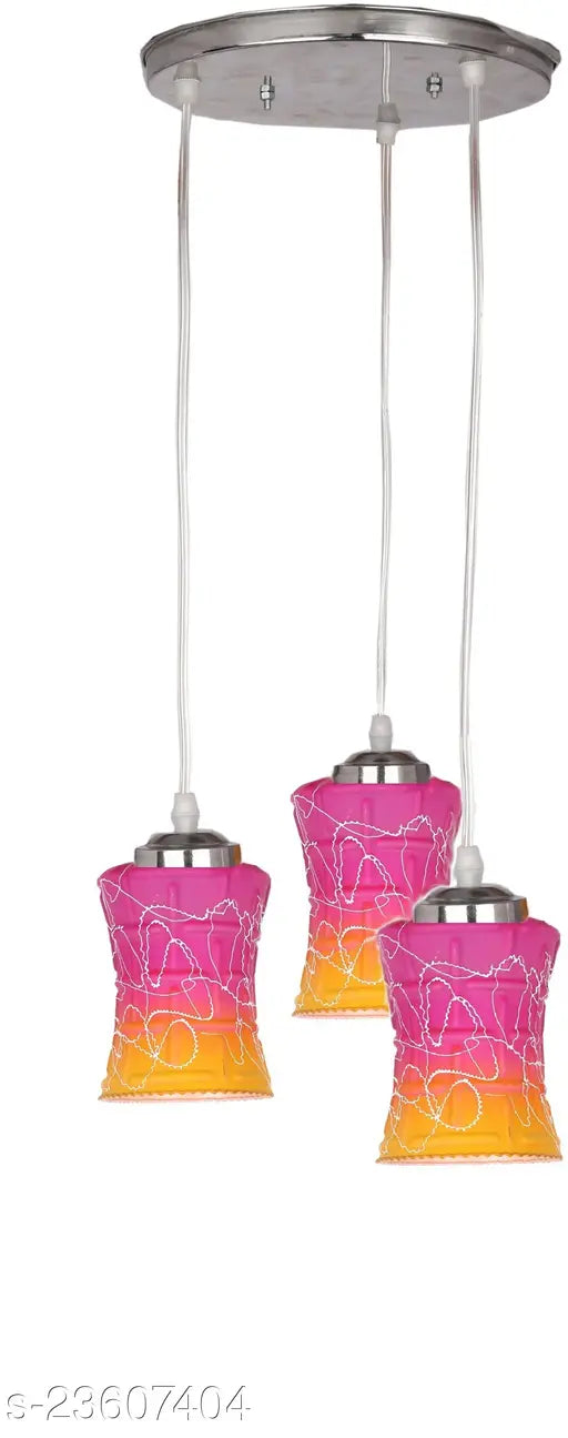 Afast Designer Pendant Hanging Ceiling Lamp With Three Hanging Decorative Glass And All Fitting And Fixture