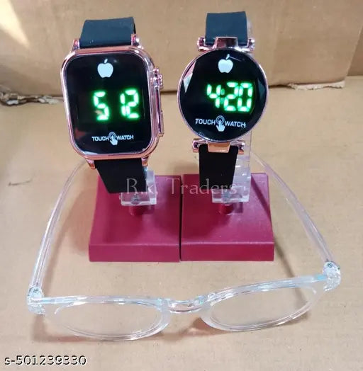Digital watch and white Chashma