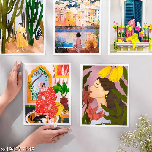 KARTMEN 12 Pcs Aesthetic Boho Posters For Room Decoration Boho Wall Art, Wall Decor, Aesthetic, Wall Art A4 size (29 x 21 cm)