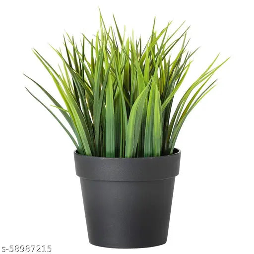 Artificial Potted Plant Grass Leafs with Plastic Pot
