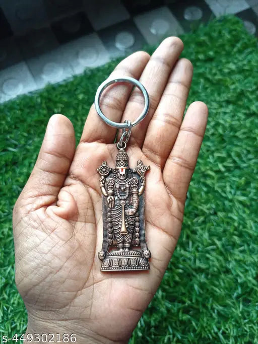 Lord Tirupati Balaji Venkateshwara Tilak Elumalai Double Sided Metal keychain key chain For Men Women Car Bike Gifting