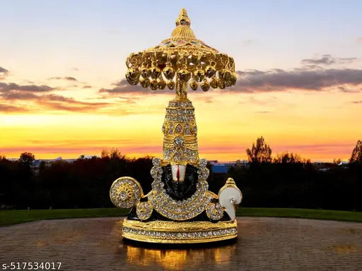 God Balaji white multistone with umbrella statue for car dashboard