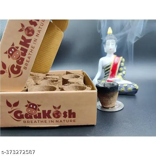 Gaukosh Hawan Cup Unfilled Qty -80 Organic Cow Dung Havan Cups/Sambrani Cups Desi Cow Dung Ghee Guggul Natural Herbs for Daily Puja/Havan Pooja Havan Cups for Home II Hawan Cup For Puja / Pooja II Cow Natural Panchgavya Hawan Cup II Sambrani Dhoop Cups fo