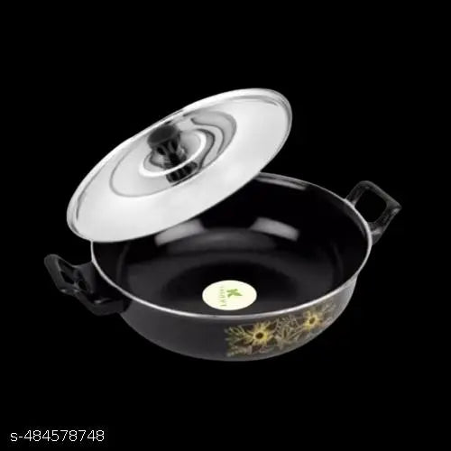 Kashvi 3L Non-Stick Ceramic Induction Base 28cm Kadhai Combo Set With Lid